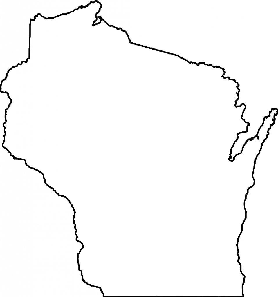 Sketch Drawing Us Map Online Usa Full - Wisconsin Black And White (958x1024)
