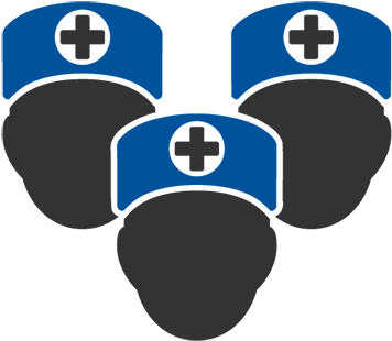 Icon Of Three Doctors Representing An Aco - Medicine (600x600)