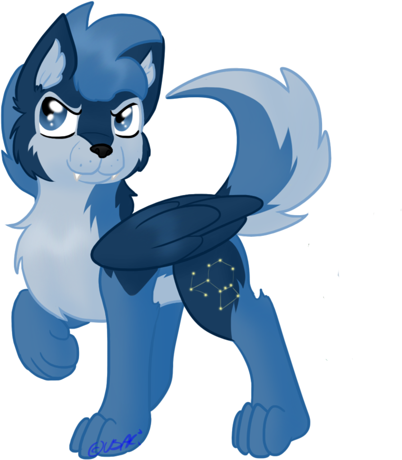 Usagi-zakura, My Little Wolf, Raised Paw, Safe, Simple - Cartoon (1024x1024)