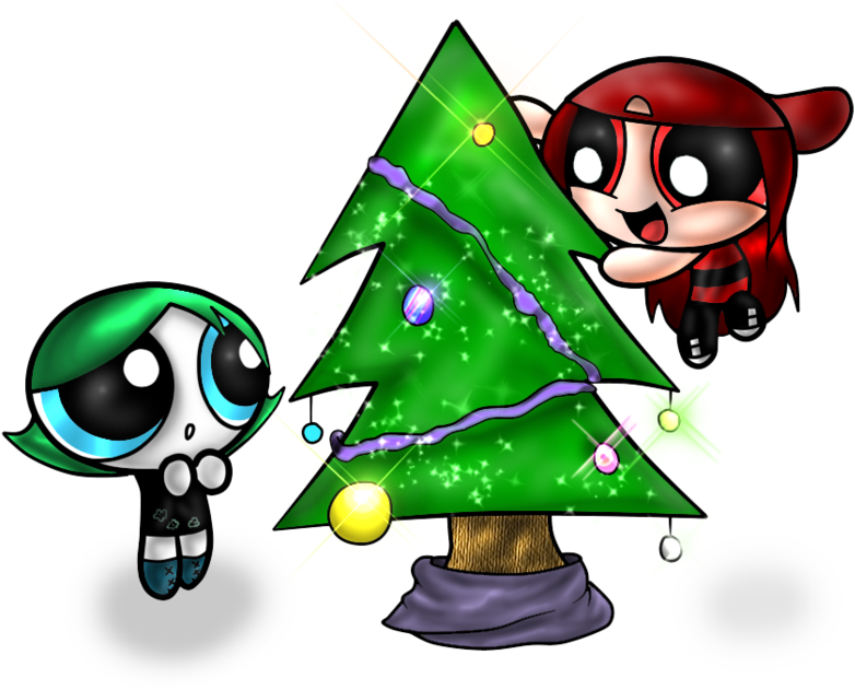 Christmas Tree By *psy-alien9 On Clipart Library - Cartoon (900x703)