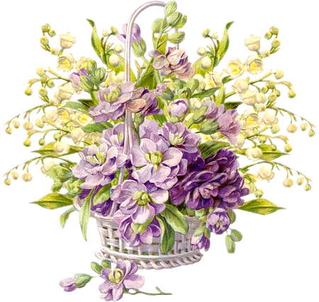 Flower - Victorian Flower Baskets Png (450x426)
