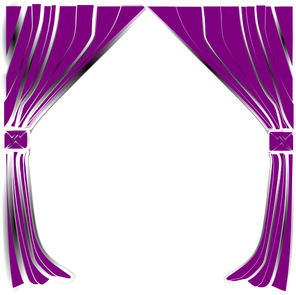 Curtain Clipart Decorate The House With Beautiful Curtains - Purple Curtains Vector (600x598)