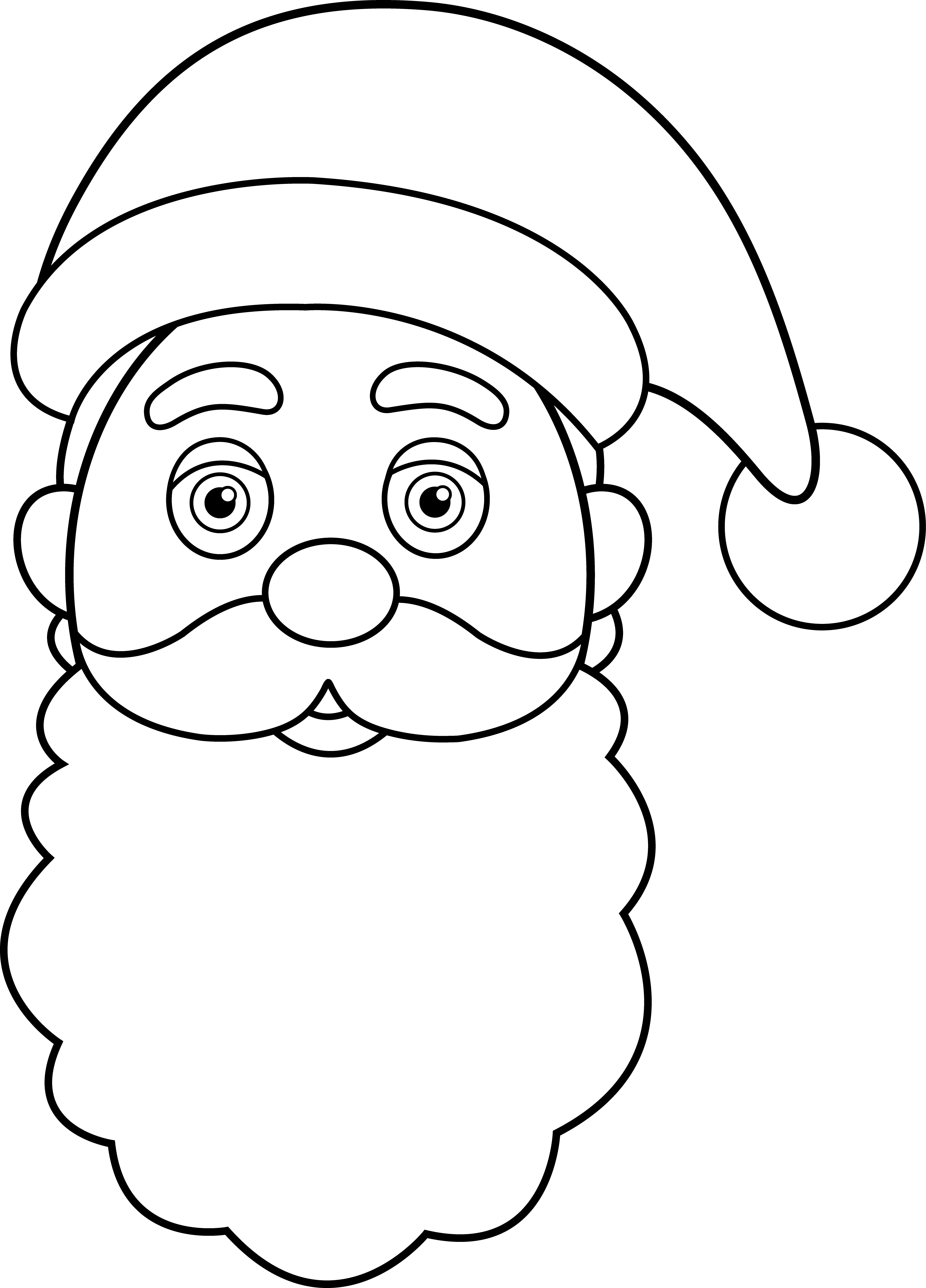 Line Art Of Santa Claus Face - Santa Claus Face (4095x5696)
