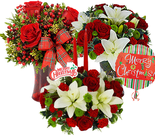 Christmas Flowers, Plants & Trees - Flowers - The Jingle Bell Bouquet - Regular (514x452)
