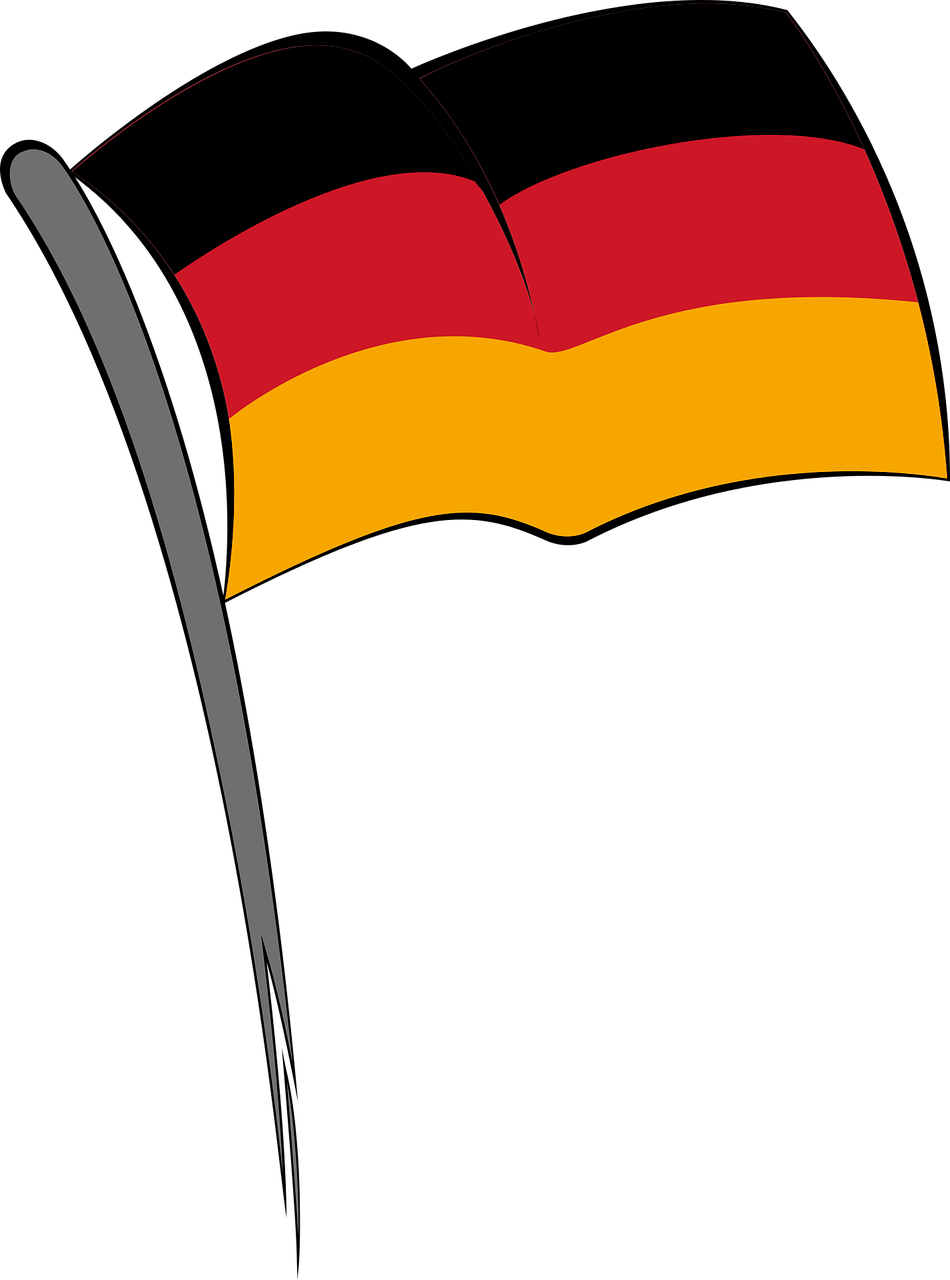Germany, Flag Germany Black Red Yellow Striped Euro - Free Clipart German Flag Transparent (950x1280)
