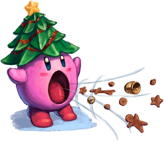 The Kirby Who Ate Christmas By Metaselene - Cartoon (600x488)