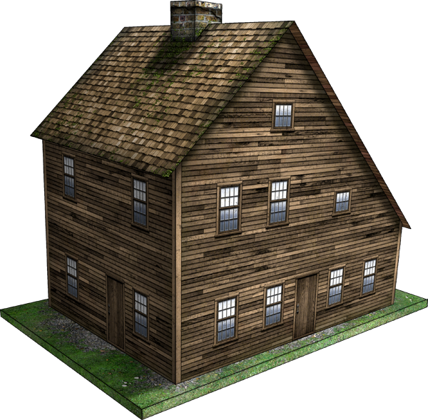 Saltbox House - Log Cabin (600x589)