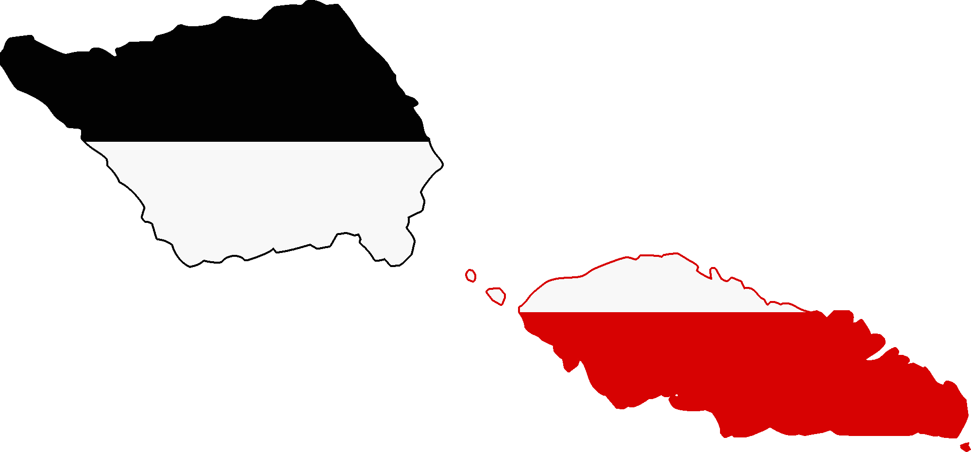 Flag Map Of German Samoa - Flag Of American Samoa (2000x931)