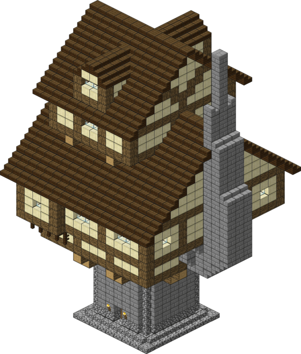 Mob Full, Popular Backgrounds, Wooden House In The - Minecraft Laboratory Design (600x706)