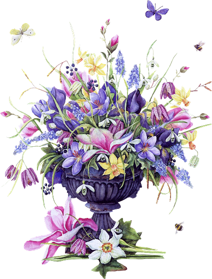 Láminas Vintage,antiguas,retro Y Por El Estilo - Bouquet Of Flowers Animated (424x557)