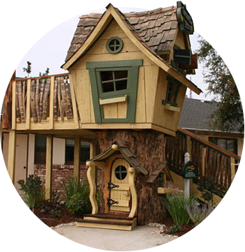 Treehouse Circle No Wood Tt - Crooked Tree House (351x361)