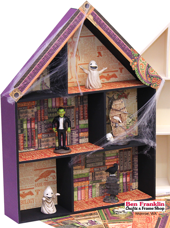 Use This Unfinished Wooden House Shadow Box To Decorate - Articles Of Antiquity 12x12in Paper (606x777)