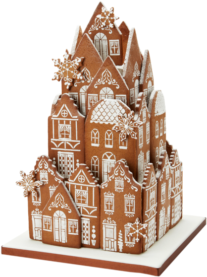 Gingerbread Cookie Village Table Centerpiece - Peggy Porschen Gingerbread Rec (493x593)