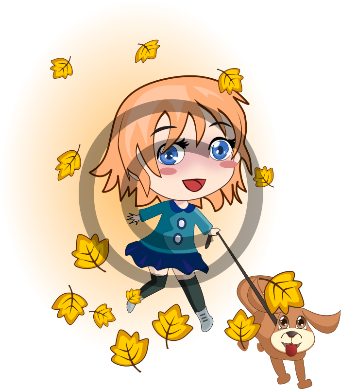 Girl Walking Dog - Little Girl Cartoon Walking Png (702x800)