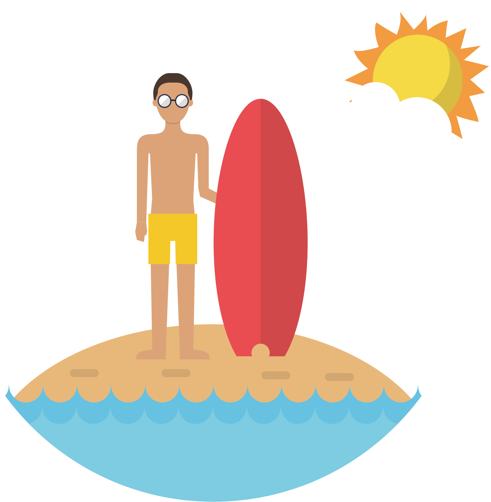Beach Surfing Clip Art - Beach Surfing Clip Art (1600x1634)