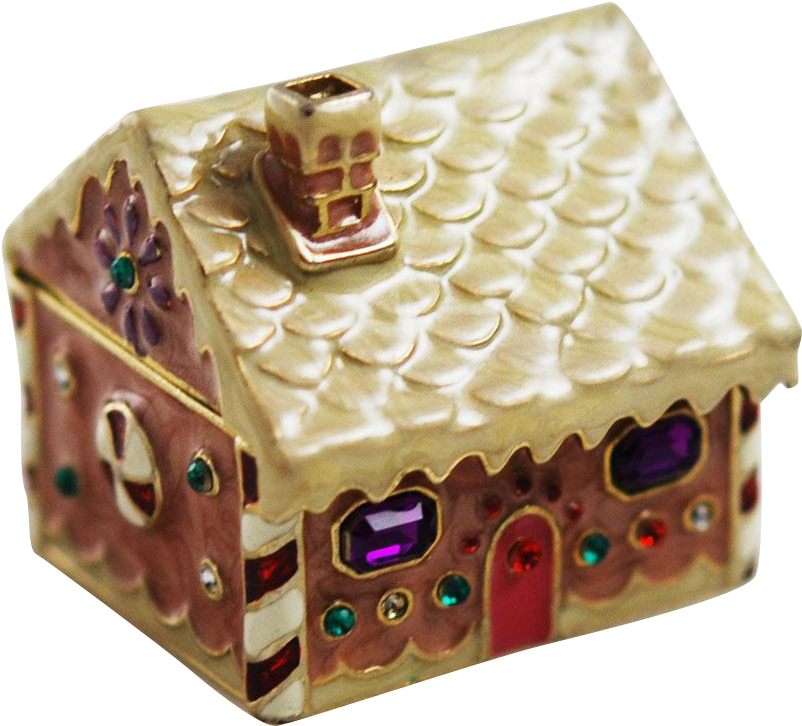 Monet Gingerbread House Trinket Box Holiday - Gingerbread House (801x801)