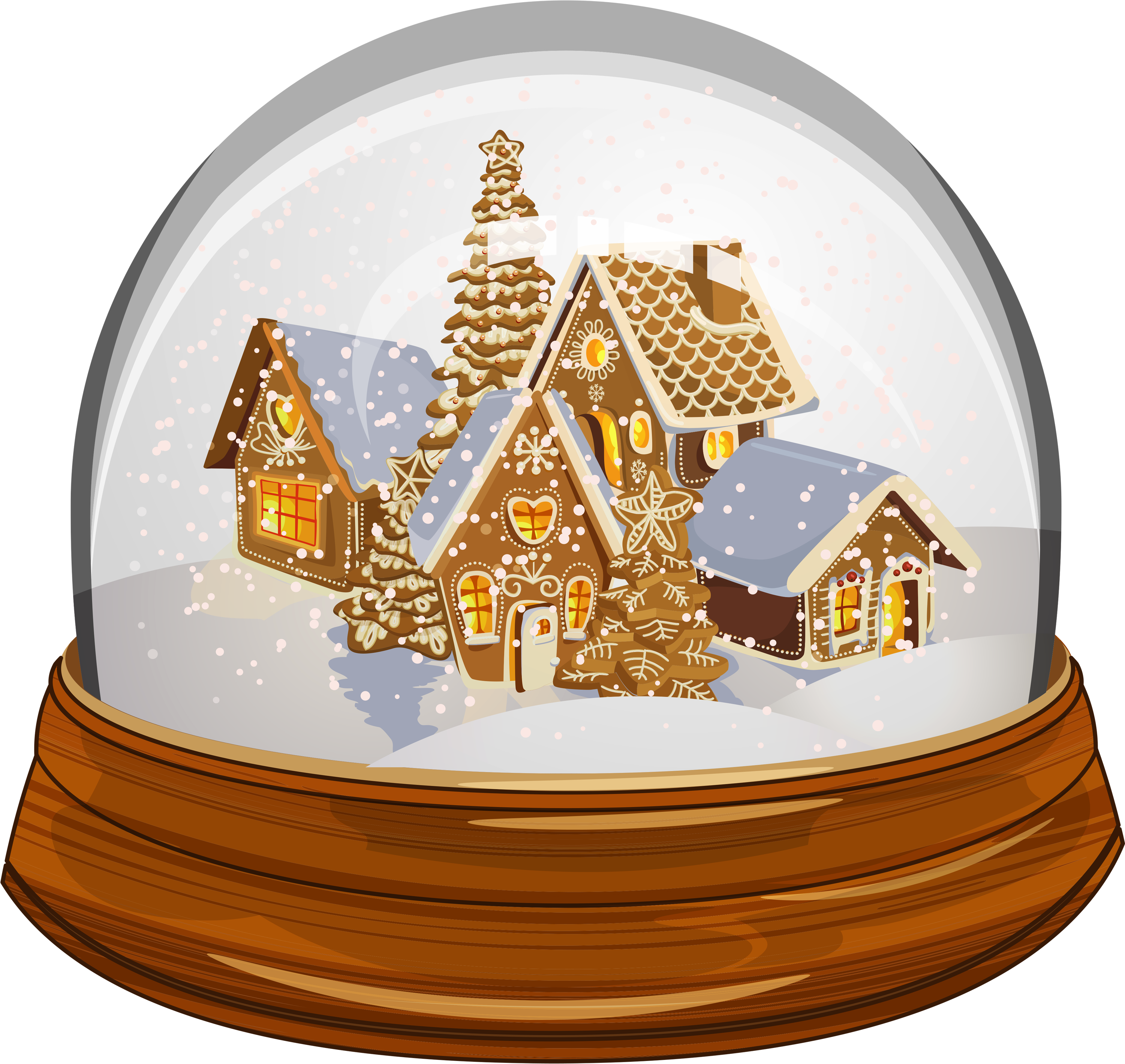 Gingerbread House Parties, Gingerbread Houses, Clipart - Snow Globe Clip Art (3132x2978)