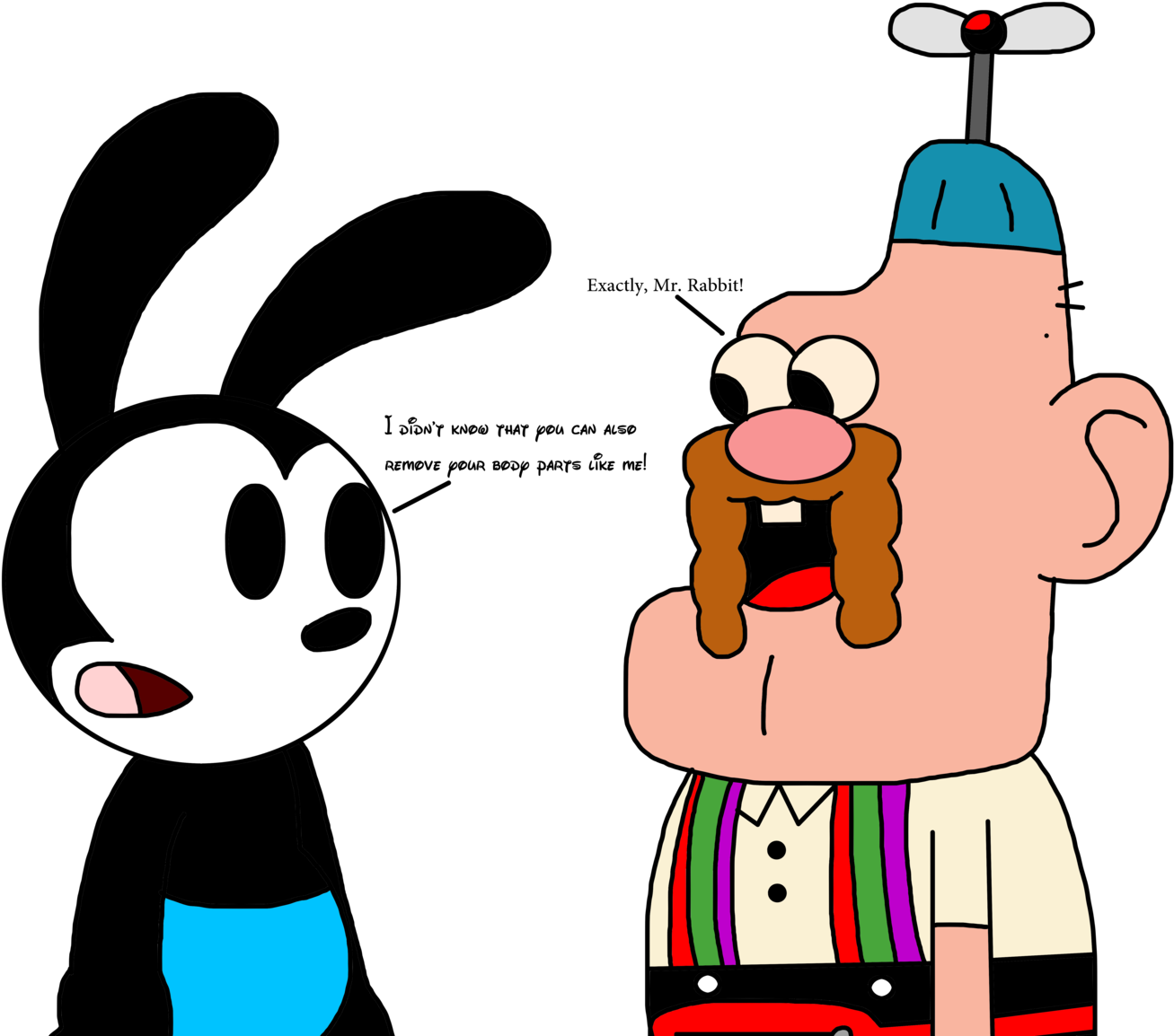 Oswald With Uncle Grandpa By Marcospower1996 Oswald - Pizza Steve (1600x1195)