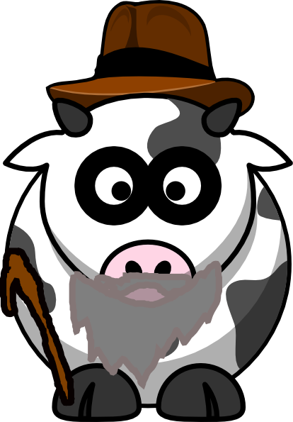 Draw Cartoon Cow (414x595)