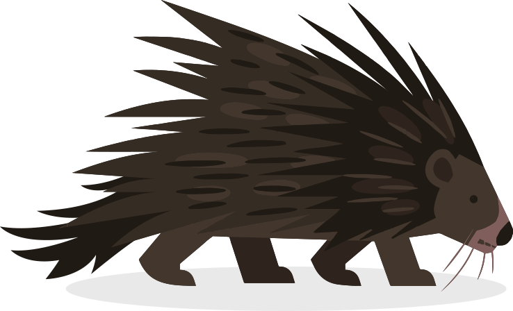 Bobcat - Porcupine Clipart (738x448)