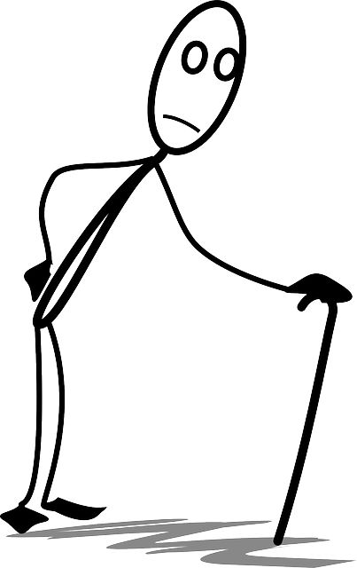 Old, Elderly, Grandfather, Grandpa, Stickman - Old Man Stick Figure (403x640)