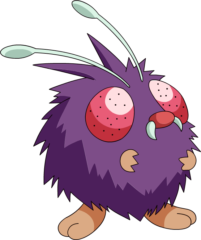 048 Venonat - Fuzzy Purple Pokemon (650x773)