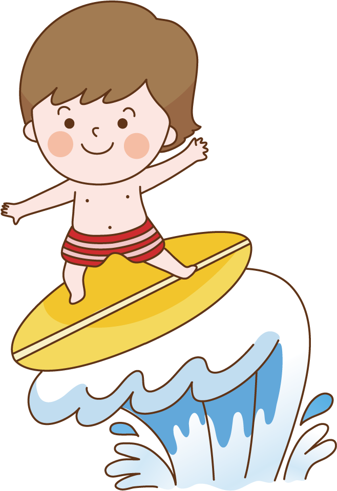 Surfing In Children - Ребенок На Море Вектор (1134x1134)