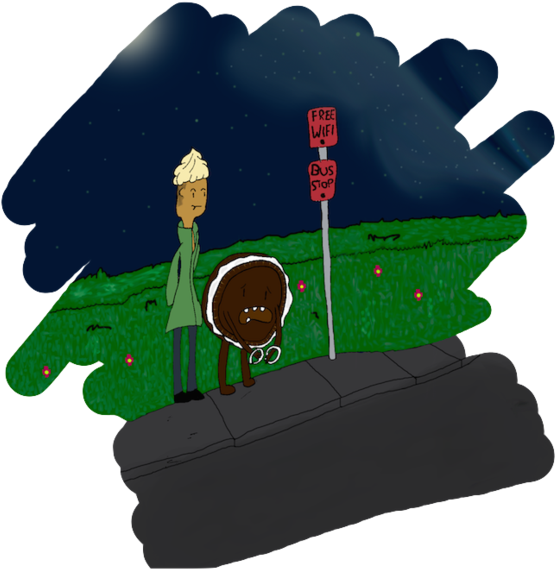 Waiting By Inspector-milkshake - Illustration (600x579)