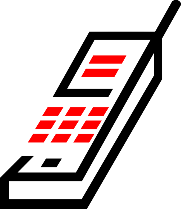 Vector Illustration Of Mobile Smartphone Phone Telephone - Vector Illustration Of Mobile Smartphone Phone Telephone (606x700)