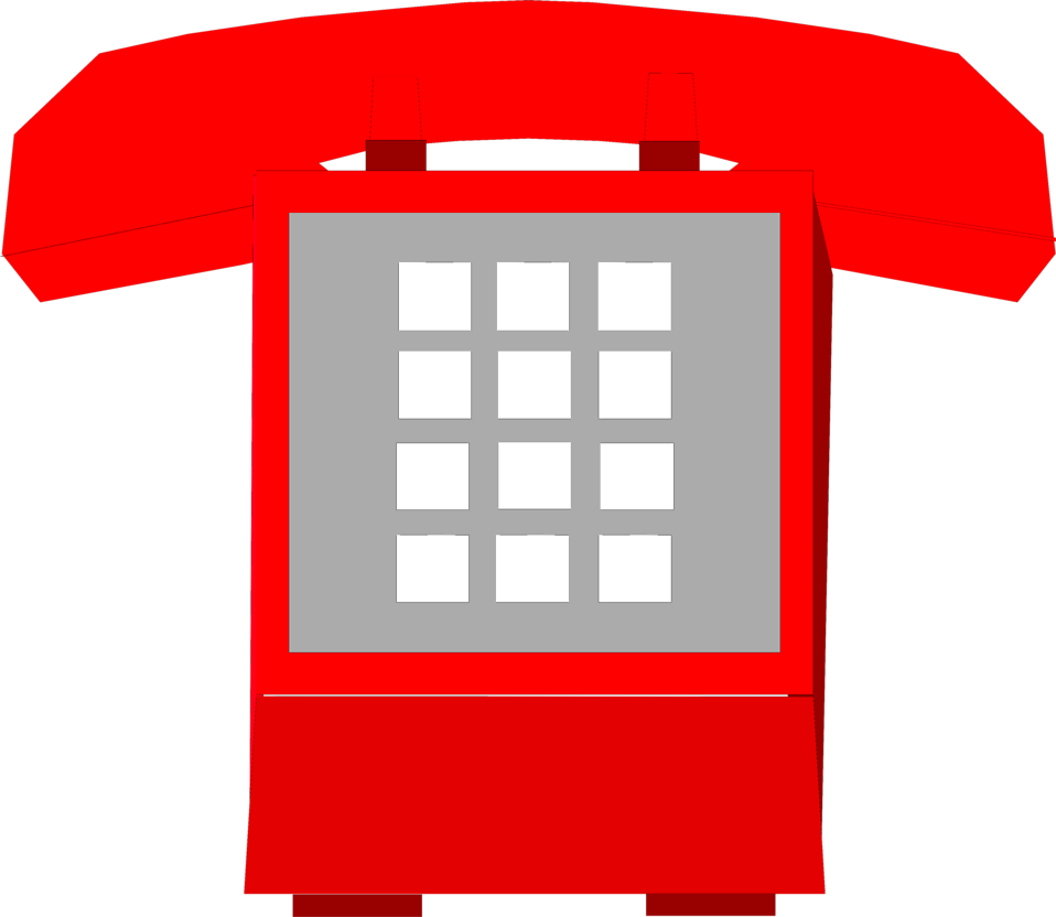 Illustration Of A Red Telephone - Icon (958x832)