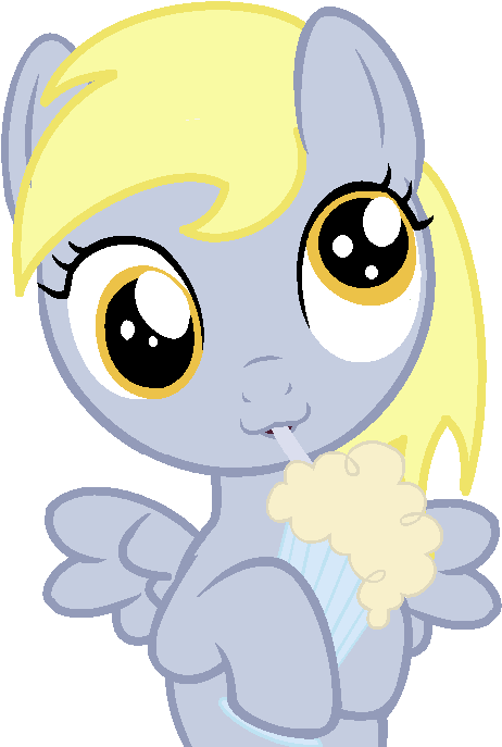 Mlp Little Derpy Drinks A Milkshake By Xxbrowniepawxx - Applejack (636x758)