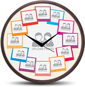 Multi Photo Wooden Wall Clock - Customized Wall Clock (284x426)