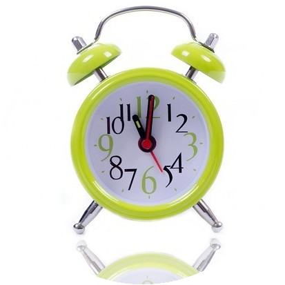 Clock-ticking - Quartz Twin Bell Alarm Clock With Light (1h58) - Green (413x413)