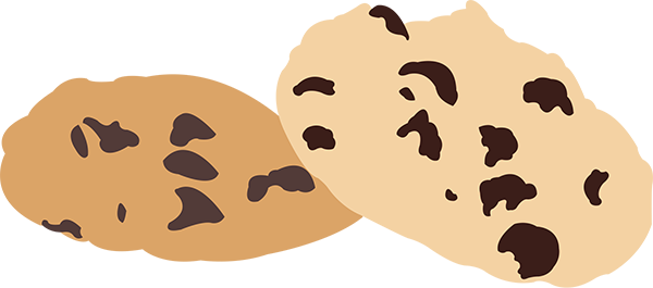 Chocolate Chip Cookies Into A Vector Illustration - Cookie Vector Transparent (600x265)