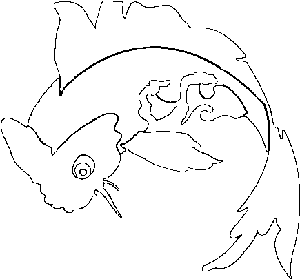 Koi Fish Coloring Page - Drawing (600x470)