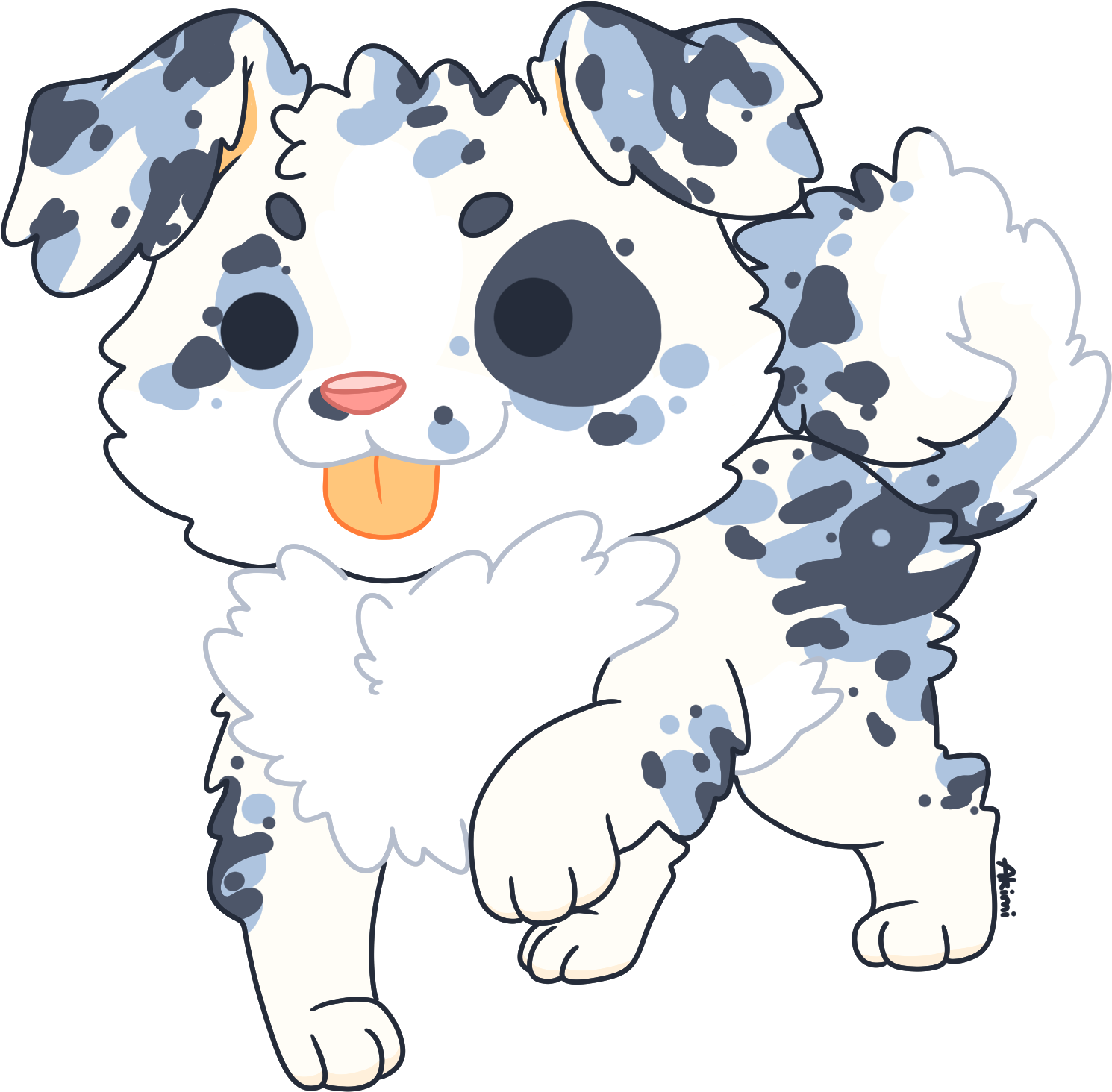 Blue Koi Shepherd By Pastelfruits Blue Koi Shepherd - Cartoon (2228x1868)