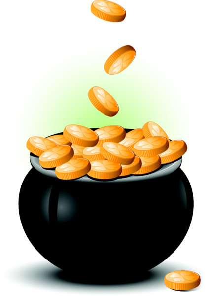 Share This Image - Pot Of Gold Image Vector (424x600)