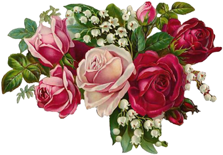 Vintage Roses Images 17, - Rose Vintage Flowers Png (960x621)