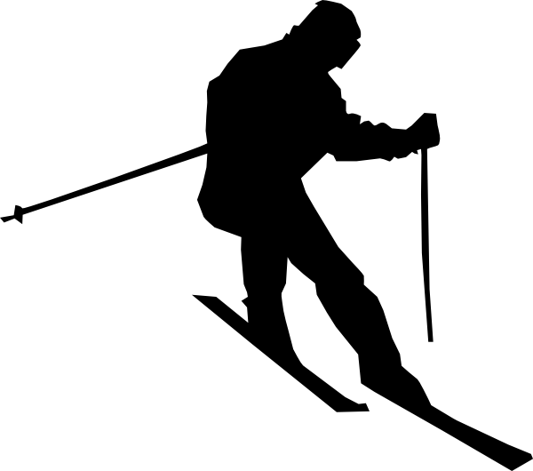 Skier Clipart Silhouette (600x530)