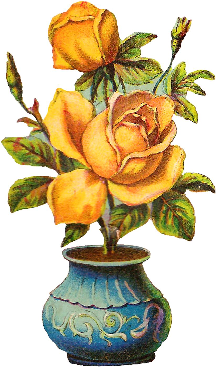 Yellow Roses Are My Favorite Flower I Created This - Png Hd Flower With Pot (1029x1600)