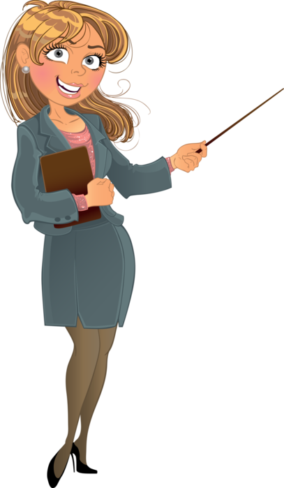 Escola & Formatura - Cartoon Teacher Transparent (407x699)