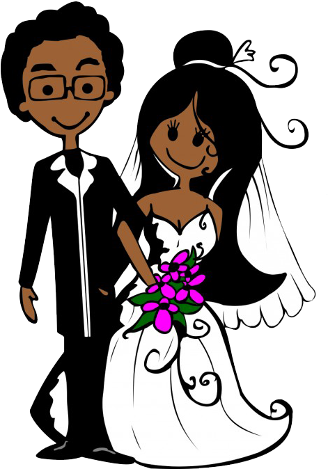 Free File Sharing And Storage - Casal De Noivos Negros Desenho (471x749)