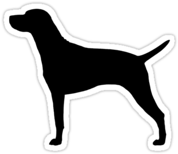 Hungarian Vizsla Silhouette Waterproof Die-cut Sticker - Border Terrier Silhouette (375x360)