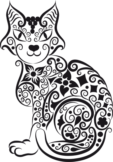 Vinilo Decorativo Gato Abstracto - Cat Vector (374x536)