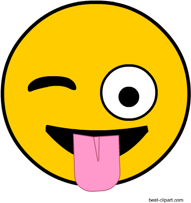 Winking Emoji Face With Tongue Clip Art - Free Printable Emoji Photo Booth Props (450x450)