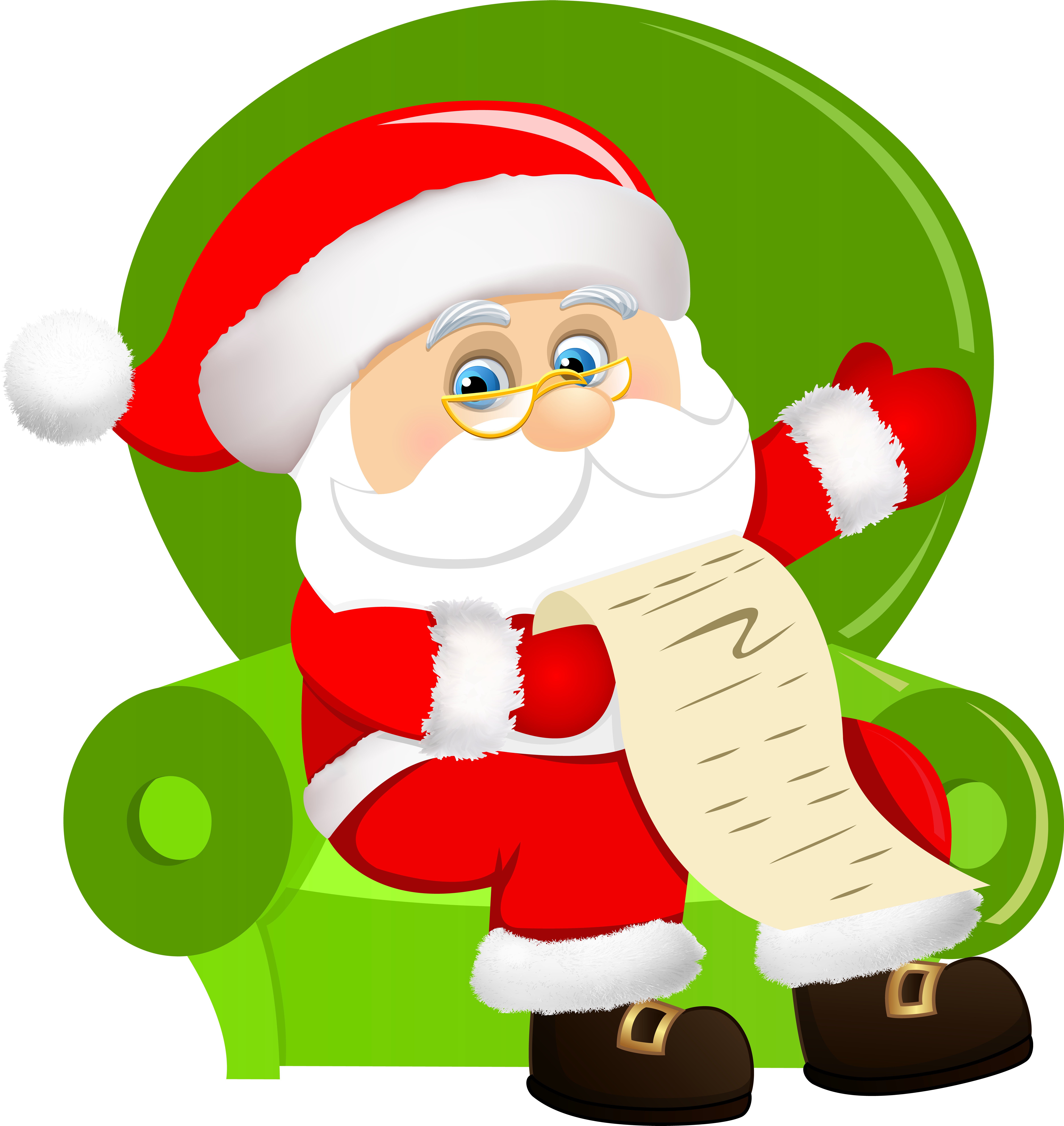 Santa Claus Sitting On Chair Png Clip Art Image - Santa Claus Sitting On Chair Png Clip Art Image (7587x8000)