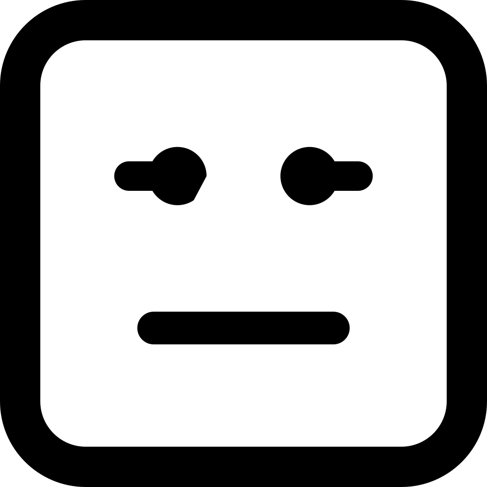 Emoticon Square Face With Straight Mouth And Eyes Lines - Numbers 3 Icon (980x980)