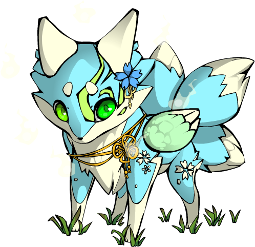 Magical Blue Fox~closed By Roxynorandanoxadopts - Cartoon (600x550)