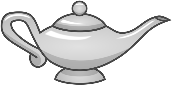 Silver Magic Lamp - Magic Lamp Black And White (600x300)