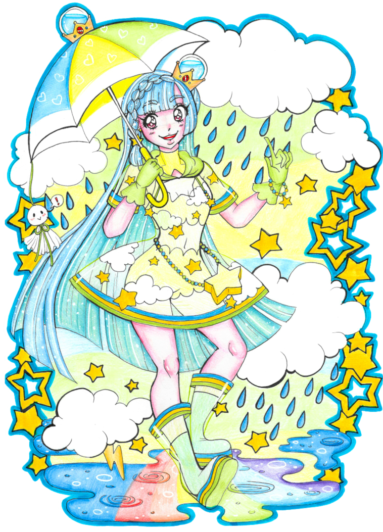 Magical Rainy Girl By Sekaiichihappy - Illustration (758x1053)